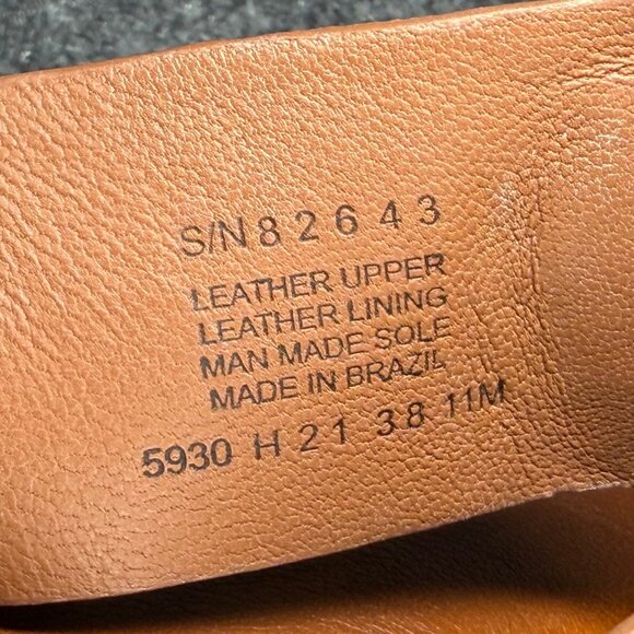 Tory Burch Benton 2 Sandals Womens 11 Brown Leather Thong Ankle Wrap Buckle Flip - Picture 10 of 10